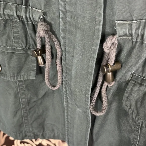 Chocolate Women’s Olive Green Utility Jacket with Hood - Picture 3 of 7